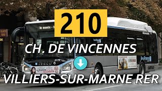 Ligne 210 | Chรขteau de Vincennes - Villiers-sur-Marne RER
