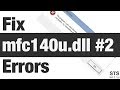 How to Fix MFC140u.dll Missing Error Method #2 | Windows