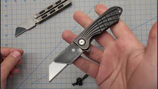 Ultimate Work Knife Quick Change Razor Utility Flipper Replaceable Blade Titanium Handle Box Cutter