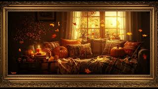 Frame TV Art - Frame Art TV with Music: Cozy Autumn Afternoon: Golden Light and Falling Leaves screenshot 4