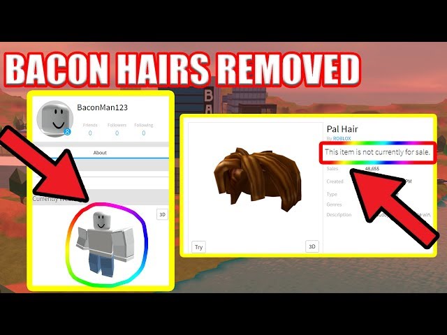 Roblox Removed Bacon Hair #roblox #gaming #sad, lastminit_