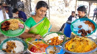 Cheapest RoadSide Unlimited Meals | Indian Street Food | #Meals #VegMeals #NonVegMeals