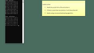 Sudoku solver using a backtracking algorithm