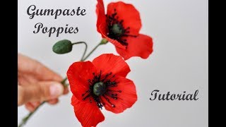 Gumpaste Poppies Tutorial.Маки из мастики. Sugar Flowers. Fondant.Sugar Poppies . Fondant Poppies
