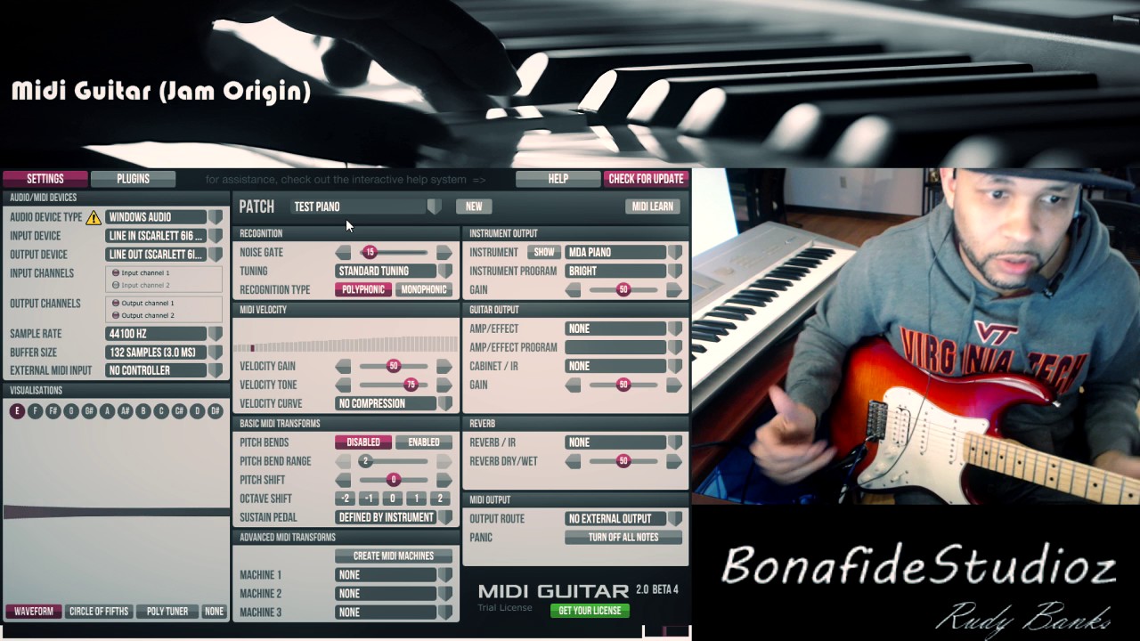 How to Convert Guitar to MIDI with software only Rudy Banks YouTube