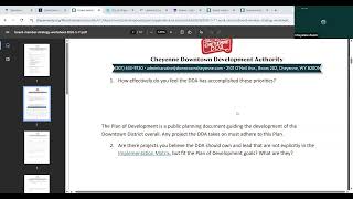 Cheyenne DDA Work Session- May 11th, 2026