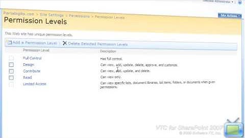 SharePoint 2007 Training Video: Create and Manage Permission Levels in SharePoint