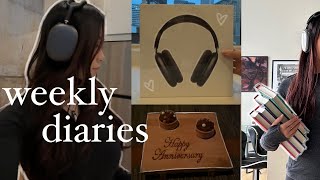 WEEKLY VLOG ✨ airpods max unboxing ♫ new desk setup ♡ best anniversary dinner ever