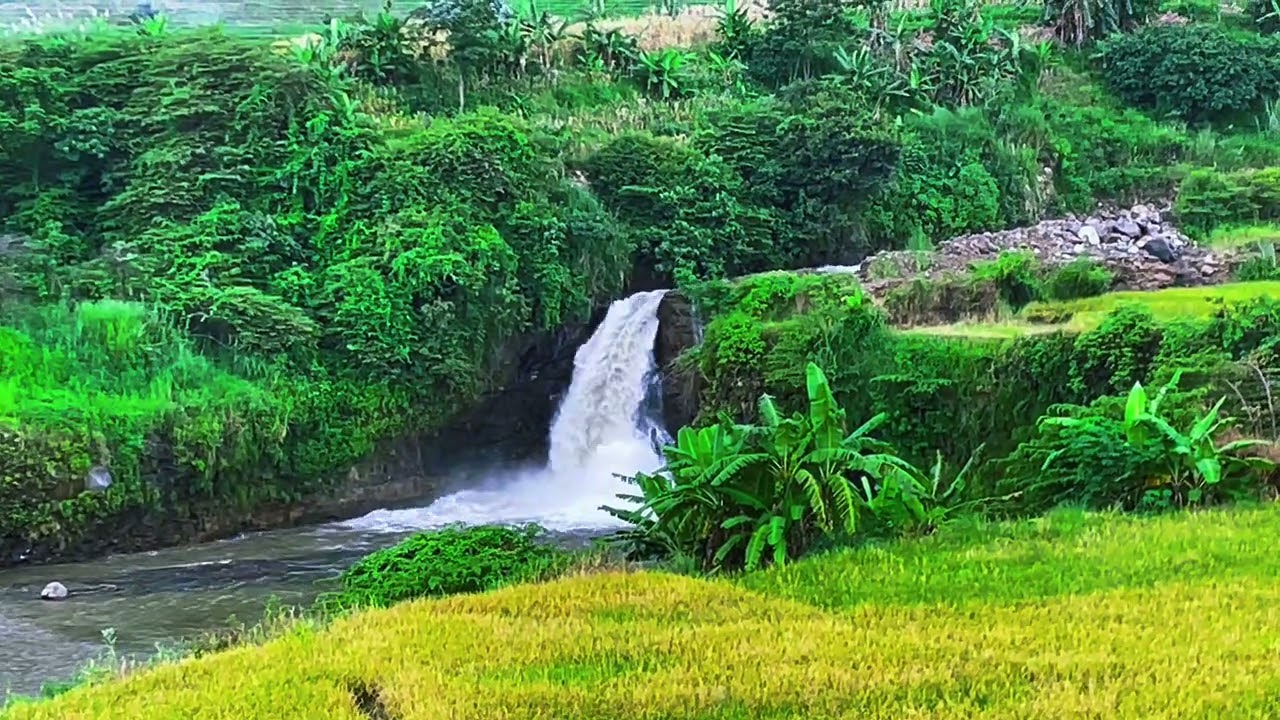 a calming and relaxing waterfall