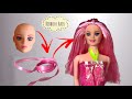 AMAZING IDEA #DIY Barbie Hair From Ribbon , Barbie Hacks