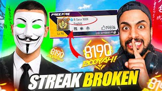 Breaking 8373 Winning Streak 😱 World Record In BR - Garena Free Fire Max  