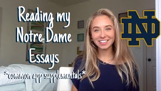 Reading The Essays That Got Me Accepted To Notre Dame | Tips and Tricks for Supplementals
