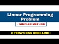 Simplex Method| Linear Programming Solution | Operations Research | DAVV EXAM | DAVV MBA II SEM