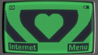 Black and Green Y2k Nokia Monochrome Heart Background || 1 Hour Looped HD