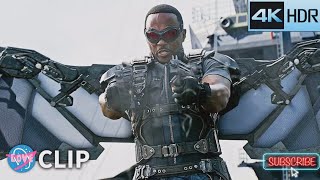 Falcon vs Bucky - Helicarrier Fight ｜ Captain America The Winter Soldier (2014) 4K HDR Movie Clip.