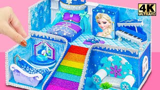 Build Dream Miniature Frozen House with Rainbow Stairs for Queen ❄️ DIY Miniature Cardboard House