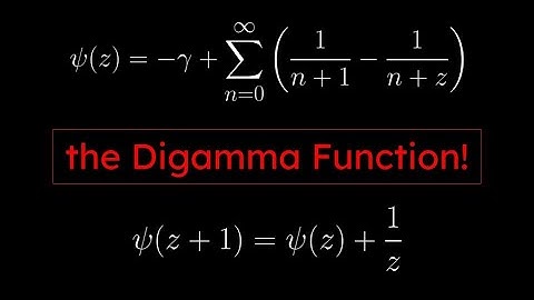 The Gamma Function Pt. 9: Introducing the Digamma Function