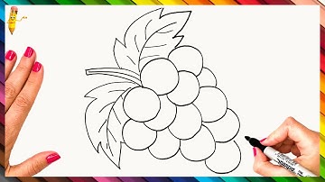 How To Draw Grapes Step By Step 🍇 Grapes Drawing Easy