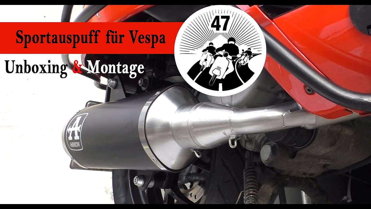 Sportauspuff für die Vespa - Unboxing & Montage 'Arrow Urban Dark'