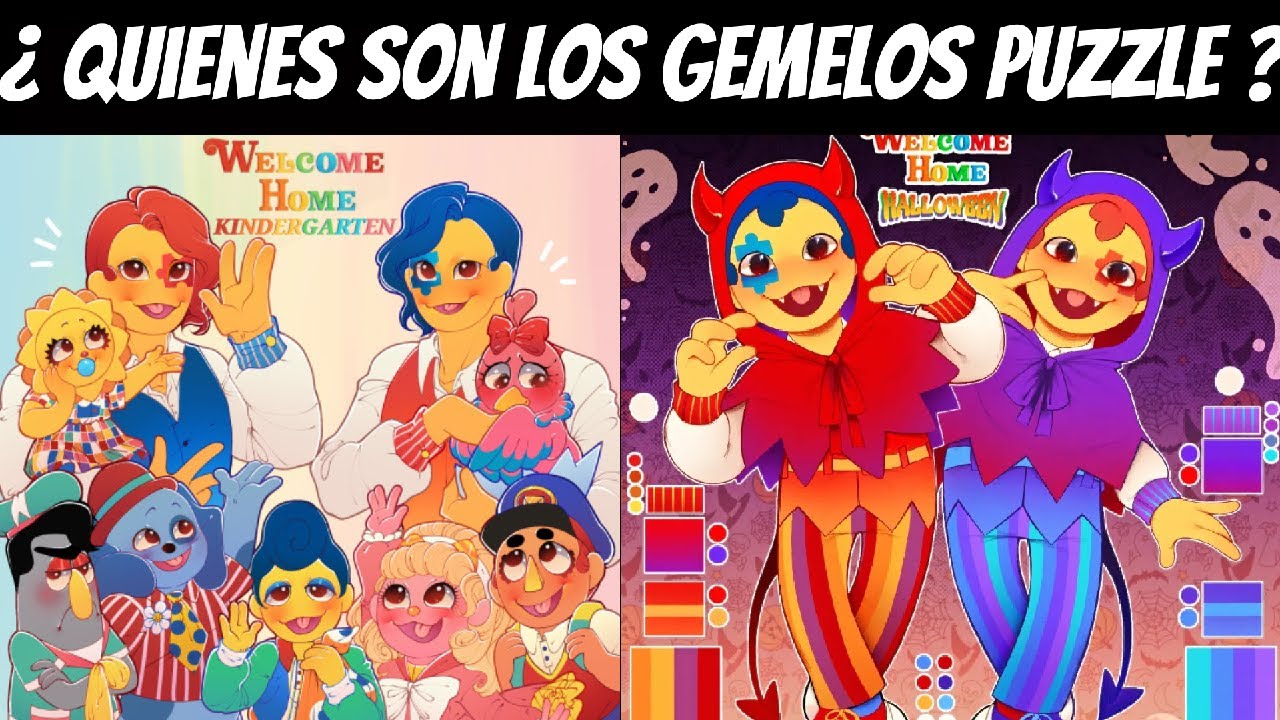 quienes son los gemelos puzzle | los hijos adoptivos de Wally y los cuidadores del kindergarten