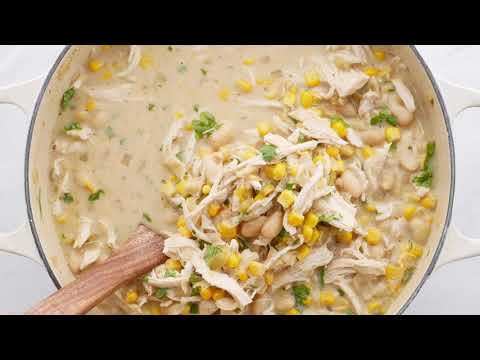 Healthy White Chicken Chili | Crockpot or Stove - YouTube