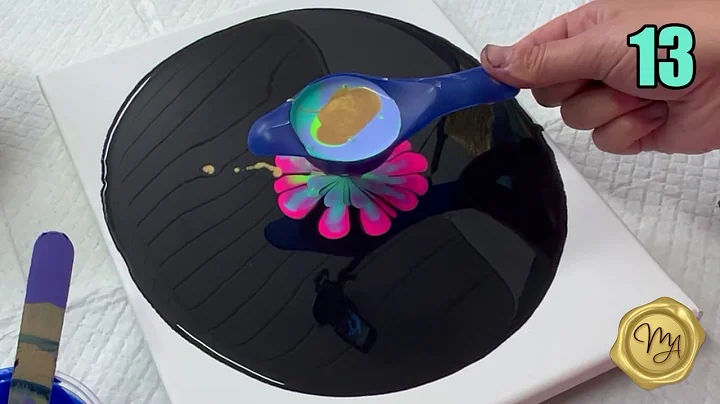 Acrylic Pour | Strainer Pour | Day 13 of 30 Days Fluid Art Challenge by MarjoleinART