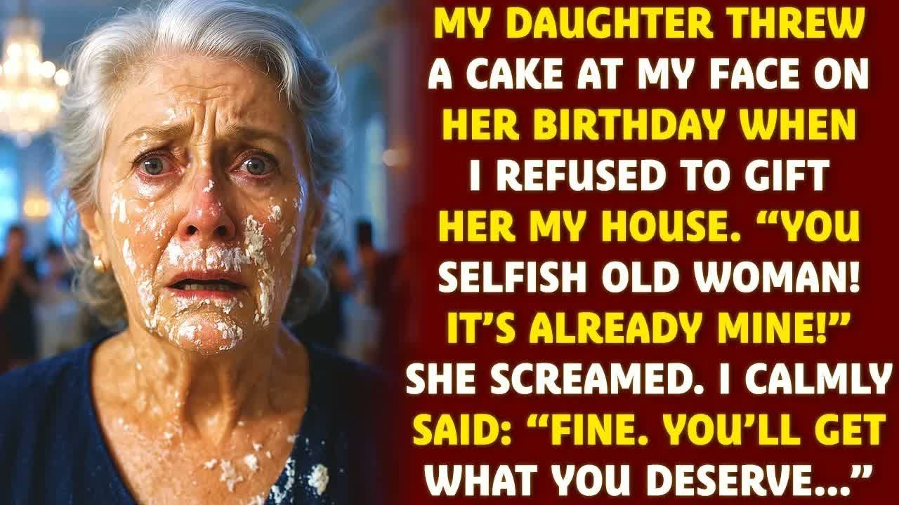 My daughter threw a cake at my face when i refused to gift her my house  ＂it’s already mine,＂ she sh