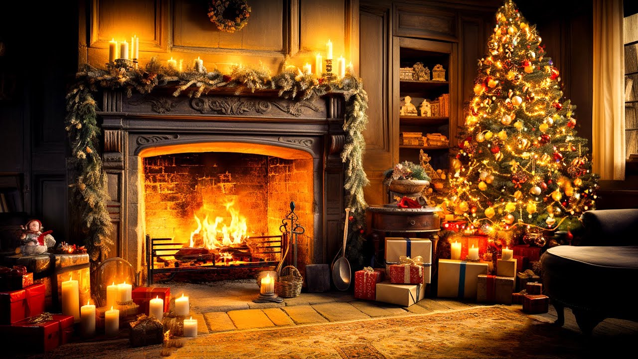 Relaxing Christmas Music 🎄Cozy Christmas Fireplace Instrumental 🔥 ...