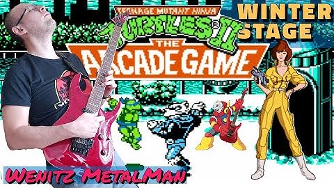 TMNT 2 🐢 The Arcade Game (NES) - Winter Stage - Guitar metal 🎸 (Shredder
