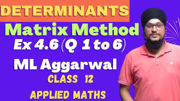 Ex-4.6 (Q 1 to 6) ML Aggarwal | Applied Maths Class 12 | Matrix Method | IDS Sir #appliedmathematics