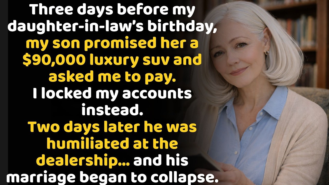Three Days Before My Daughter-In-Law’s Birthday, I Locked My Accounts — My Son Promised Her A…