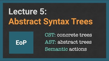 Parsing Algorithms. Lecture [5/22] Abstract Syntax Trees