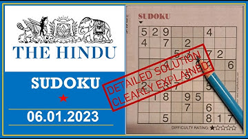 How to Solve 1 Star Hindu  Sudoku Jan 06,  2023 -  Step By Step Solution