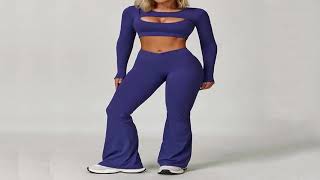 SWELTERING 2PCS Long Sleeve Women Gym Set Yoga Clothes Quick-Drying Sportswear Running Leggings Work