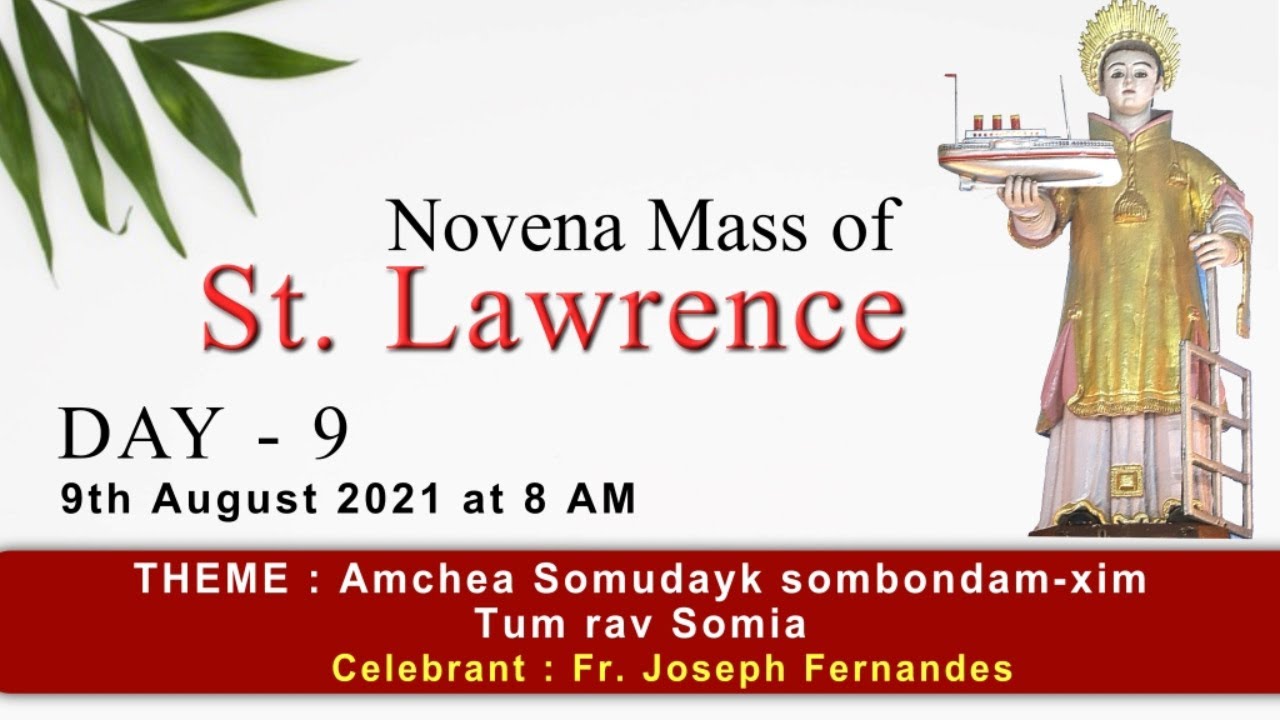 Live St Lawrence Novena Mass Day 9 9th August 21 Youtube