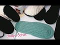 كروشيه قاعده نعل سليبر لكلوك شوز لأي مقاس How To Crochet Shoe Sole 