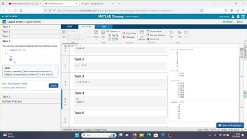 Matlab Onramp L11, Logical Arrays, matrixlerde mantıksal işlemler, by (BERK SALMA)(200205012)