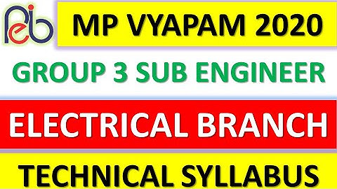 MP Vyapam Group 3 Sub Engineer Recruitment Test 2020 || Important Technical syllabus || Electrical