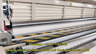 Meijing 2800mm Maxi roll rewinding machine with full embossing unit 