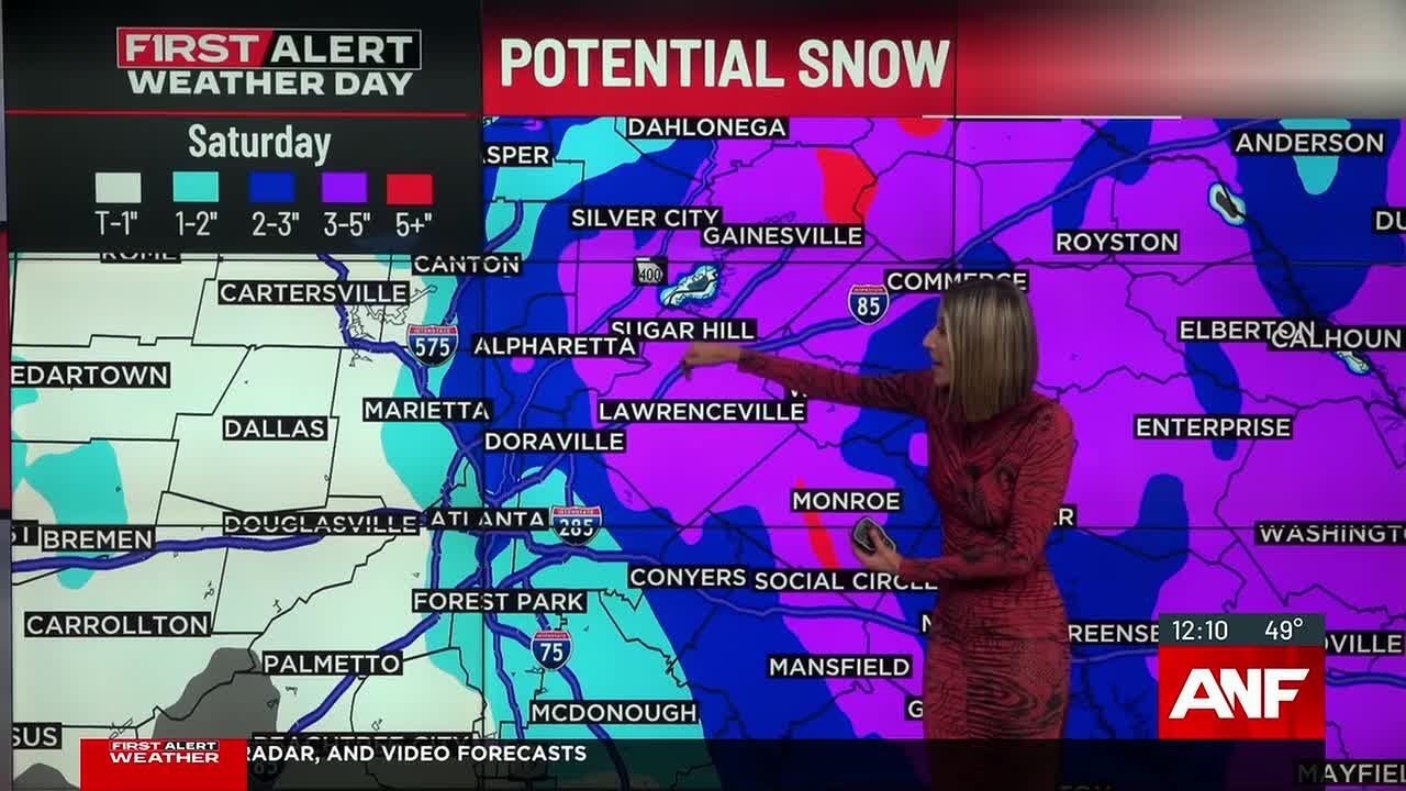 Tracking potential snow in north Georgia on Saturday