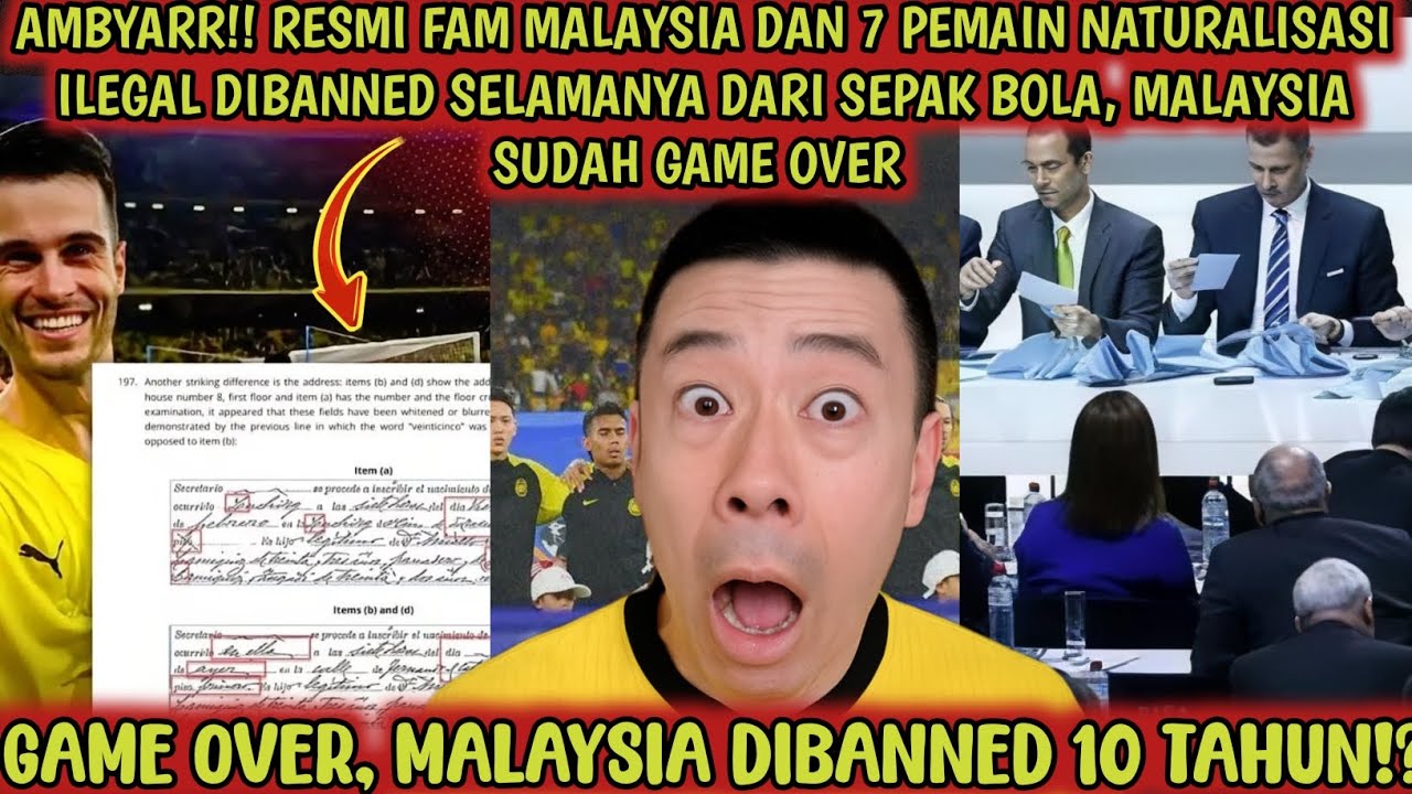 AMBYAR‼️Resmi, Malaysia dan 7 pemain naturalisasi dibanned selamanya, tidak bisa ikut piala asia😱🔥