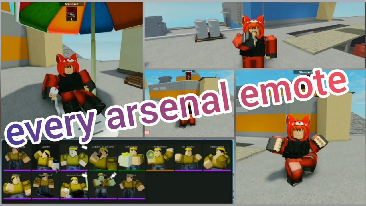 All Emotes In Roblox Arsenal 2019 Youtube