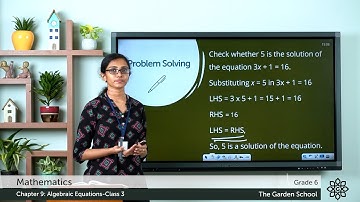 Grade 6 Mathematics Chapter 9 Class 3 Algebraic Equations Trial and Error Method