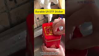 UV DTF stickers with clearly visible logos and waterproof surface.