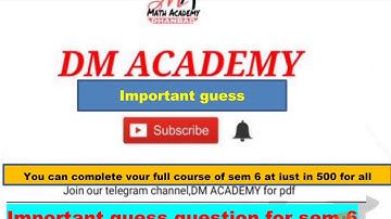 Sem 6, paper 14, important guess questions for 2 marks