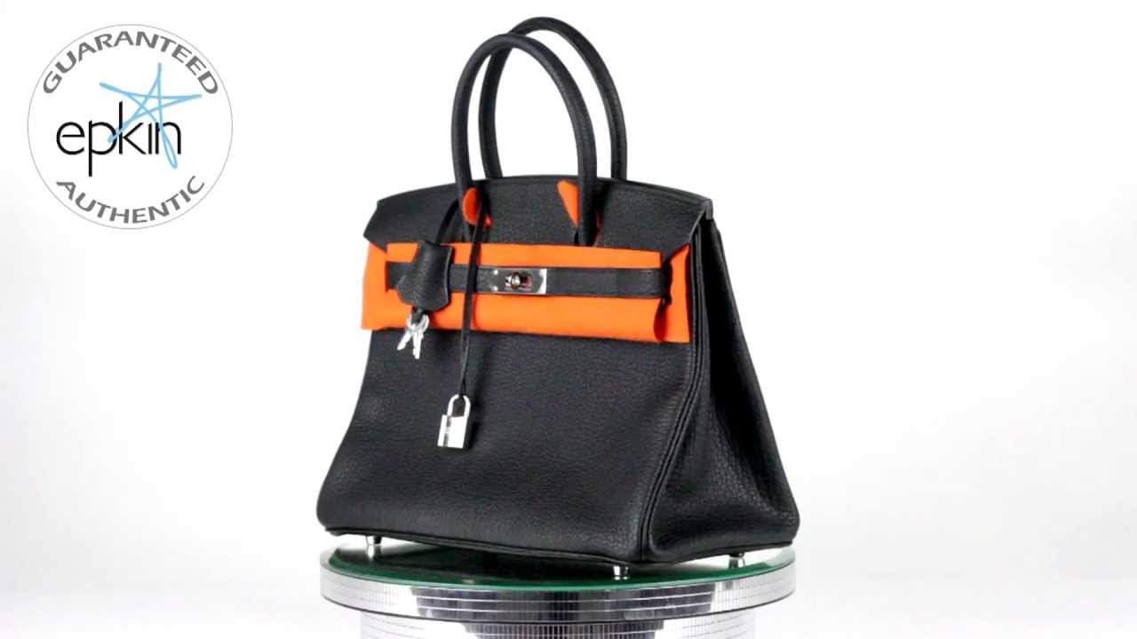Hermes Birkin 30cm Togo Leather Handbag Tote Bag Palladium HW Black NEW IN BOX - YouTube
