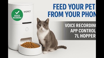 WOPET Automatic Pet Feeder with Voice Recording & App Control – Smart Food Dispenser for Cats & Dogs