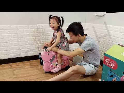 New Model Kids Hard Shell Luggage Kids Travel Riding Suitcase with motor  Wheels-Airwheel SQ3