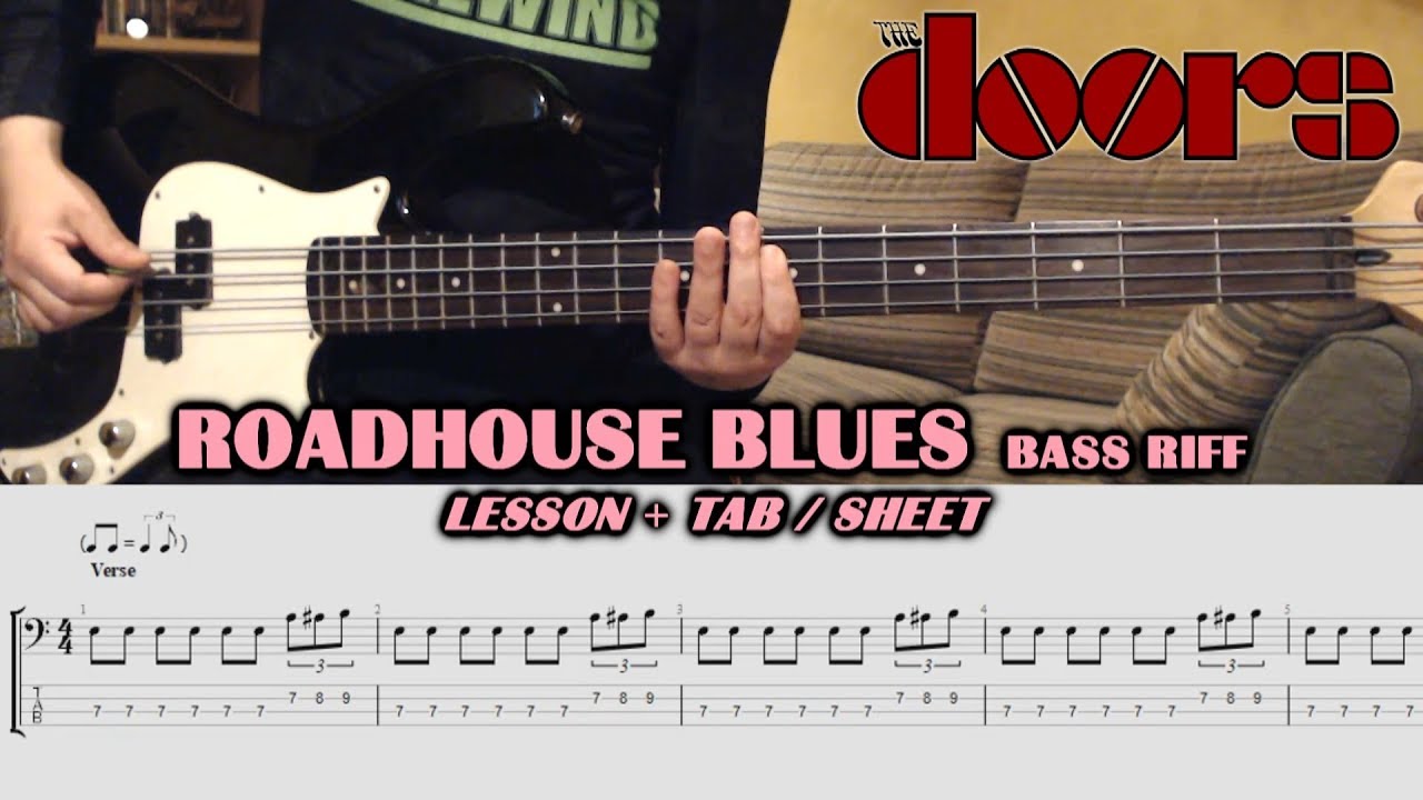 ROADHOUSE BLUES The Doors BASS LESSON with TAB / NOTATION Bass