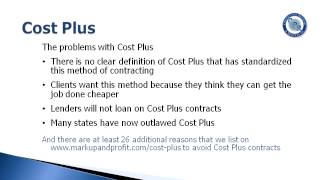 Cost Plus Contracts